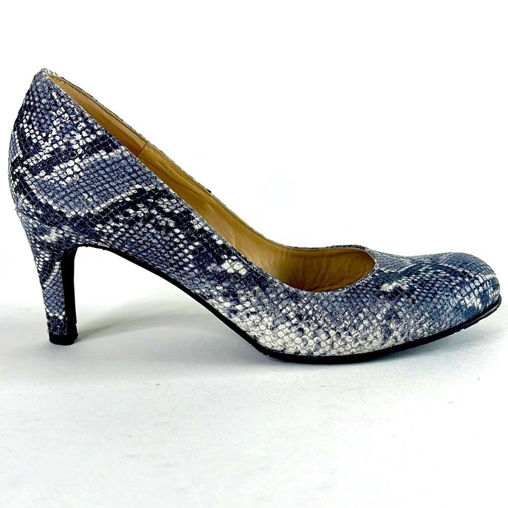 BRENDA ZARO BURGANDY SUEDE PYTHON PRINT HEELS MADE IN SPAIN